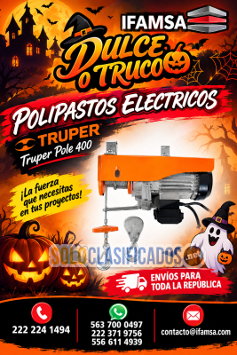 Polipasto Eléctrico Truper POLE400  400 kg – Motor 850W...