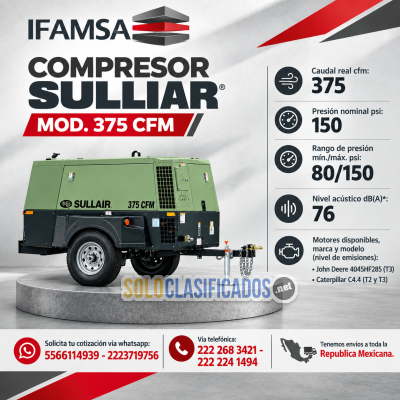 COMPRESOR SULLIAR MODELO 375 CFM...