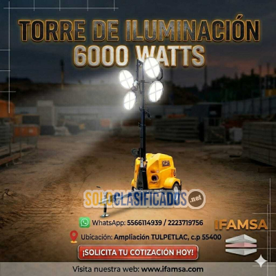 TORRES DE ILUMINACION 6000 WATTS PARA CONSTRUCCION...