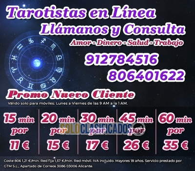 TAROTISTAS EN LINEA LLAMA Y CONSULTA TUS PREGUNTAS (PROMO)... 