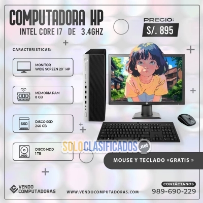 ¡LLEGA LA POTENCIA A TU MESA! PC CORE i7 + REGALOS... 
