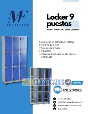 LOCKER 9 PUESTOS ECONOMICO ENVIO GRATIS... 