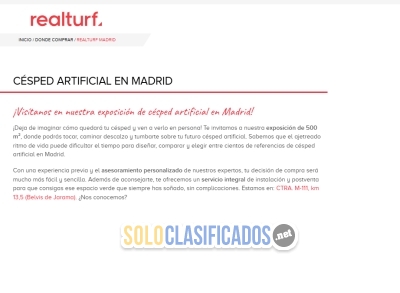 Solo Clasificados - Distribucion e instalacion de Césped Artificial en Madrid Realturf - imagen: 1