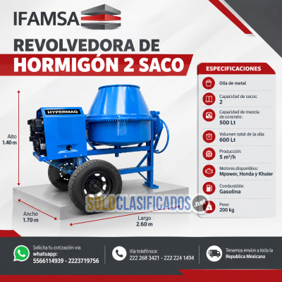 REVOLVEDORA DE HORMIGÓN 2 SACO HYPERMAQ...