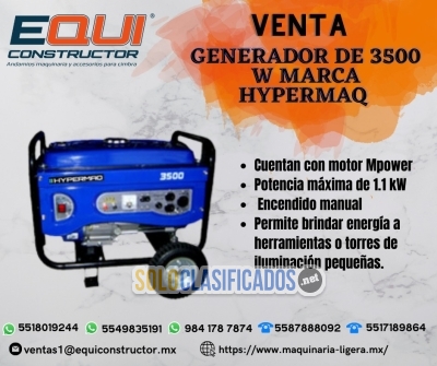 Venta Generador de 3500 W Marca Hypermaq en Querétaro... 