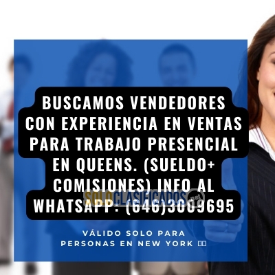 BUSCAMOS PERSONAS CON EXPERIENCIA PREVIA EN VENTAS... 