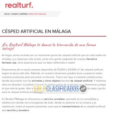 Solo Clasificados - Distribucion e instalacion de Césped Artificial en Malaga Realturf - imagen: 1