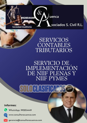 REALIZAMOS SERVICIO DE IMPLEMENTACIÓN DE NIIF PLENAS Y NIIF PYMES...