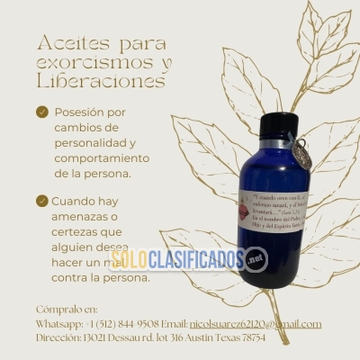 Venta de Aceites Bendecidos para Exorcismos y Liberaciones... 