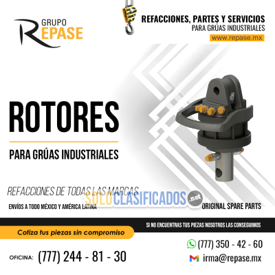 ROTORES PARA GRÚAS INDUSTRIALES DE TODAS LAS MARCAS...