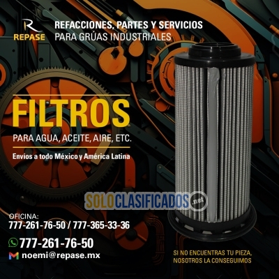 REFACCION FILTRO PARA AGUA ACEITE AIRE ETC... 