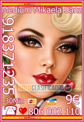 Tarot Mikaela Sanz 918 371 235 desde 4€ 15 mts. 7 € 20 mtos. Y 9 ... 