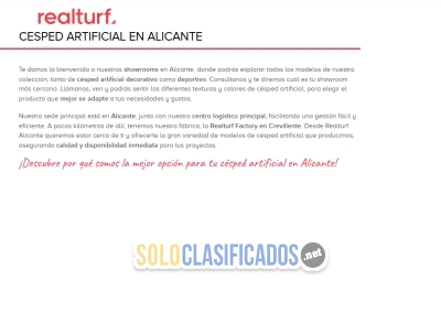 Solo Clasificados - Distribucion e instalacion de Césped Artificial en Alicante Realturf - imagen: 1