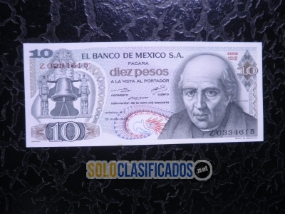 Billete de 10 pesos de Hidalgo del año 1975. Nuevo... 