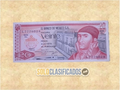 Billete de 20 pesos con el Colegio de San Nicolás en Michoacán. N... 
