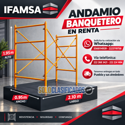 RENTA CUERPO DE ANDAMIO BANQUETERO CA95CM...