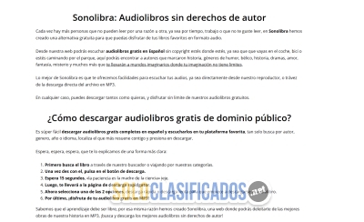 Solo Clasificados - SonoLibra audiolibros sin derechos de autor - imagen: 1