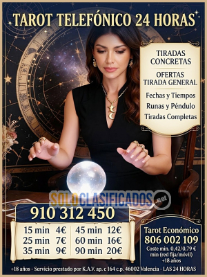 Solo Clasificados - Videncia Pura Runas y Péndulo  Las Mejores Tarotistas en Directo Llama a Videntes y Tarotistas Reales  Co - imagen: 1