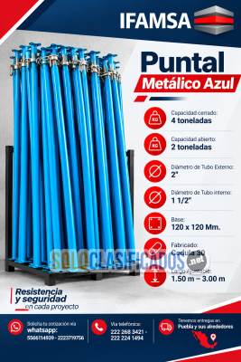 VENTA DE PUNTALES METALICOS AZUL PARA CIMBRA...