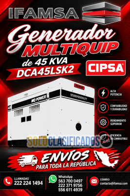 Generador Eléctrico Silencioso Multiquip Denyo DCA45LSK2 de 45 kV...