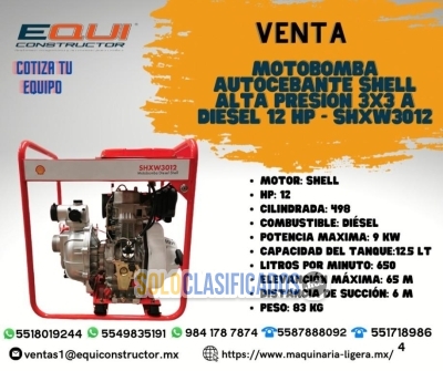 Venta Motobomba autocebante Shell 3x3 a Diesel en San Luis Potosí... 