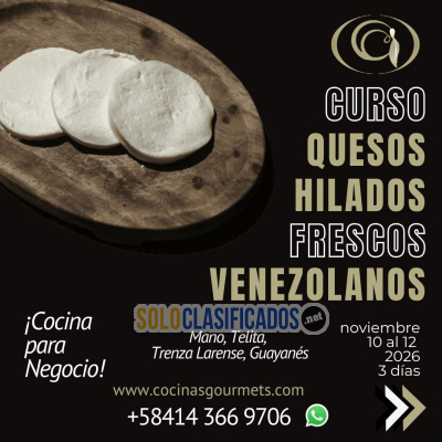 Solo Clasificados - CURSO TÉCNICO ONLINE QUESOS FRESCOS  HILADOS VENEZOLANOS ARTESANALES - imagen: 1