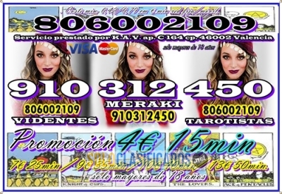 tarot visa fiable 35 minutos por 9euros vidente 806... 