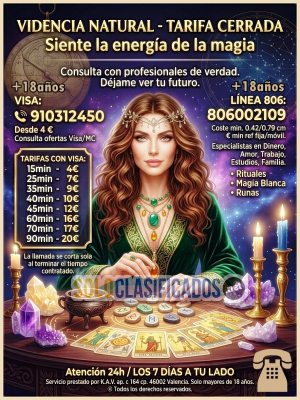 Solo Clasificados - ¿Qué dicen los arcanos sobre tu camino? Tarot 15 Min 4€ ➔ Llama al 910 312 450 (Visa - imagen: 1