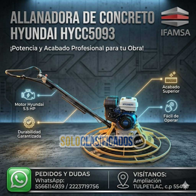 Maquina allanadora de concreto hyundai para construccion...