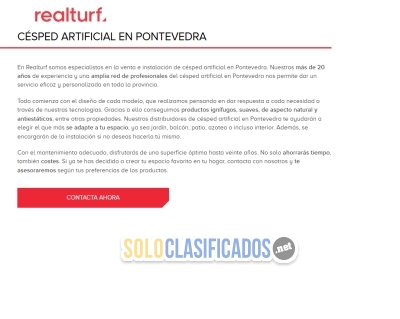 Solo Clasificados - Distribucion e instalacion de Césped Artificial en Pontevedra Realturf - imagen: 1