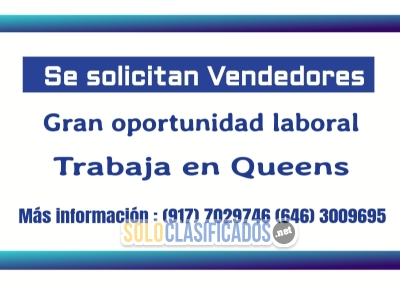 TRABAJO DE VENTAS PARA LABORAR EN QUEENS... 