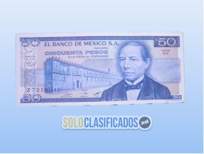 Billete de 1981 de 50 pesos mexicanos con Juarez en la imagen. Nu... 