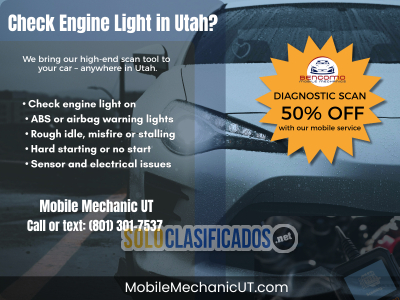 Check Engine Light? 50% OFF Mobile Car Diagnostic in Utah...