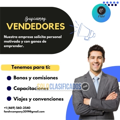 ¡Solicitamos vendedores! Tu oportunidad está con nosotros... 