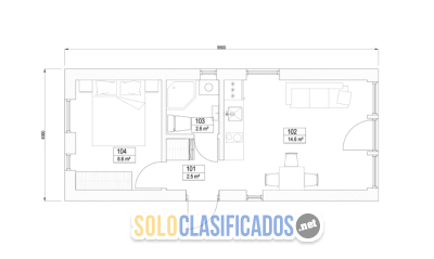 Solo Clasificados - Casa Modular 38 m² con Terraza Grata Eco House - imagen: 6