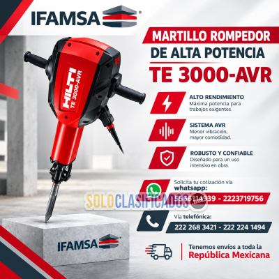 DE ALTA POTENCIA TE 3000AVR  MARTILLO ROMPEDOR...