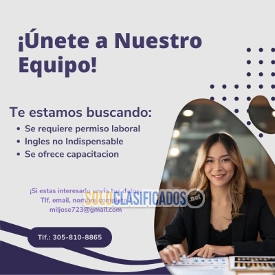 EXCELENTE OFERTA LABORAL EN MIAMI FLORIDA... 