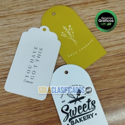Solo Clasificados - Tarjetas colgantes personalizadas para ropa y productos - imagen: 4