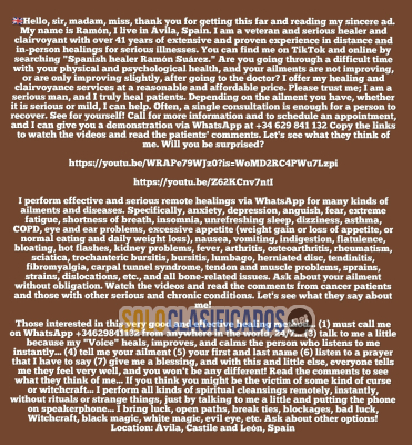 Solo Clasificados - Sanador gallego ofrece eficaces Consultas presenciales y a la distancia llamando por tlf 24H 00+34629841132 - imagen: 1