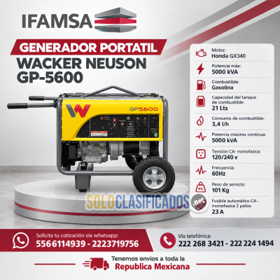 GENERADOR PORTATIL WACKER NEUSON GP5600...