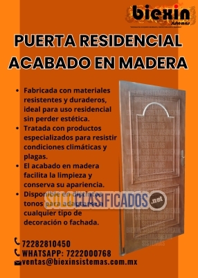 PUERTAS RESIDENCIALES CON ACABADO EN MADERA... 