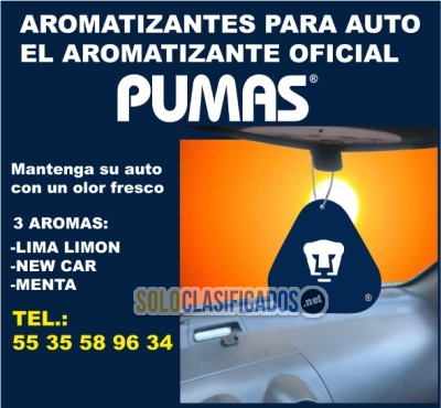 AROMATIZANTES PARA AUTO PARA LOS PUMAS DE CORAZON... 