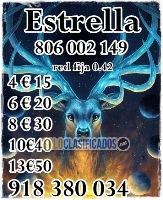 Solo Clasificados - Tarot visa Estrella expertas tarotistas y videntes 806002149 red fija y 932424782 visa 4 € 15 - imagen: 1