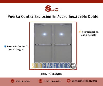 Puerta Contra Explosión en Acero Inoxidable Doble... 