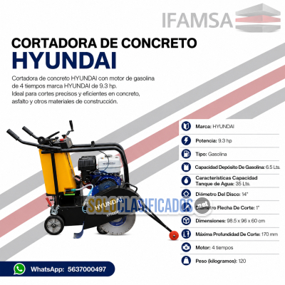CORTADORA DE CONCRETO HYUNDAI IFAMSA PUEBLA...