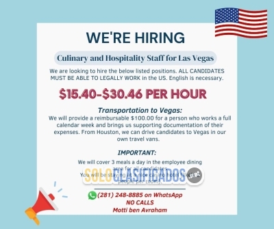 ESTAMOS BUSCANDO PARA TRABAJAR EN LAS VEGAS 300600 EMPLEADOS EN E... 