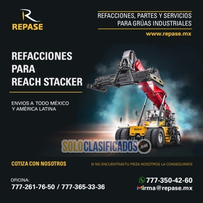 Refacciones para reach stackers y grúas industriales... 