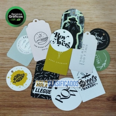 Solo Clasificados - Hand Tags Personalizados Rectangulares, Redondos o Cuadrados - imagen: 4