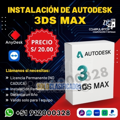 Instalación Remota Autodesk 3ds Max software de gráficos 3D... 