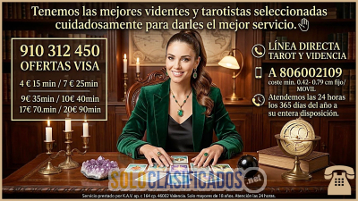 Tarot Económico 15 Minutos 4€  Videncia Pura y Tarotistas Experta...